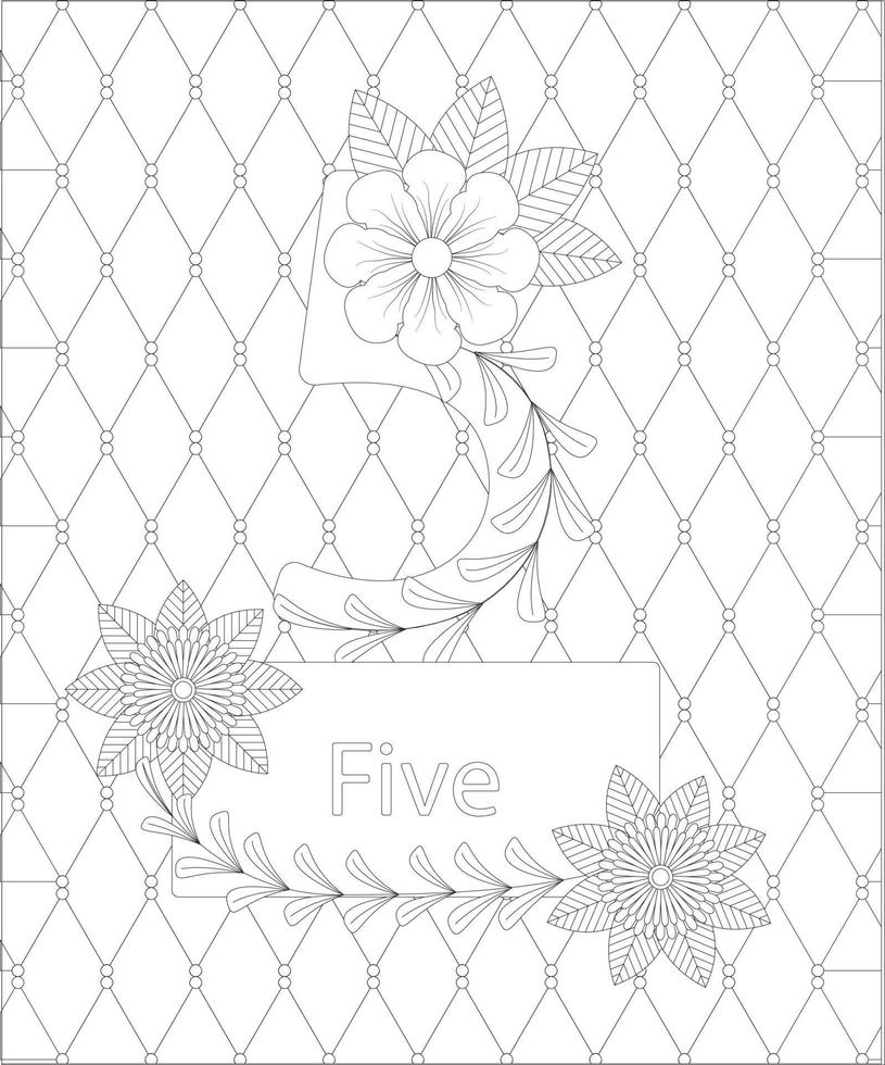 number coloring page vector