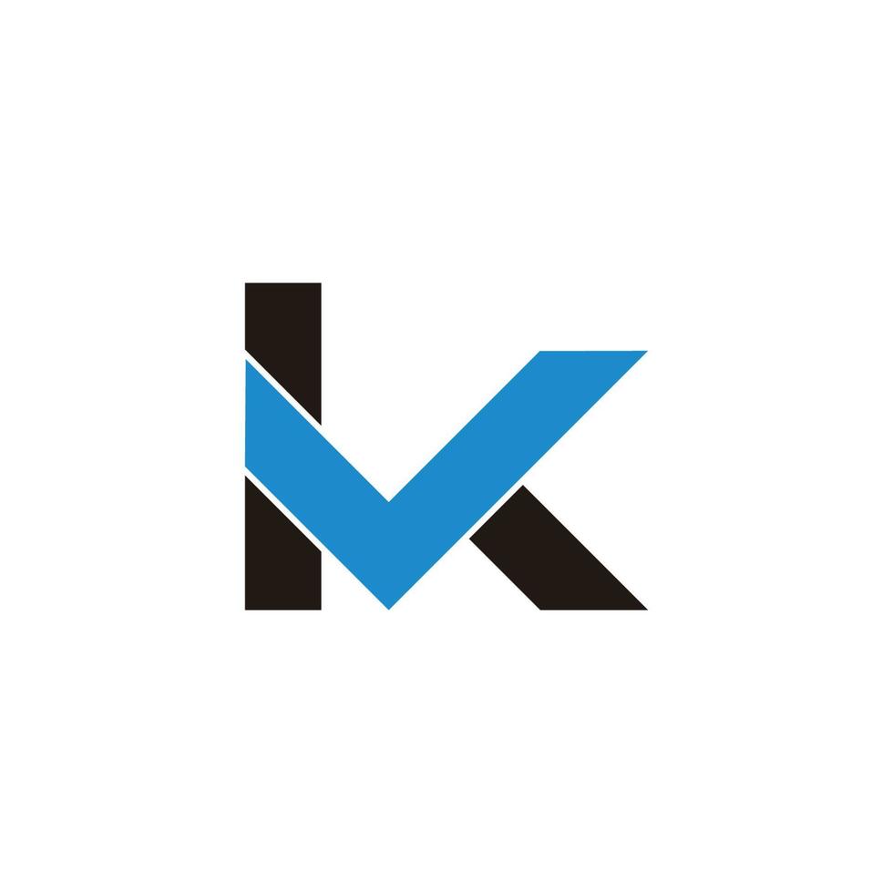 abstract letter mk check mark geometric logo vector