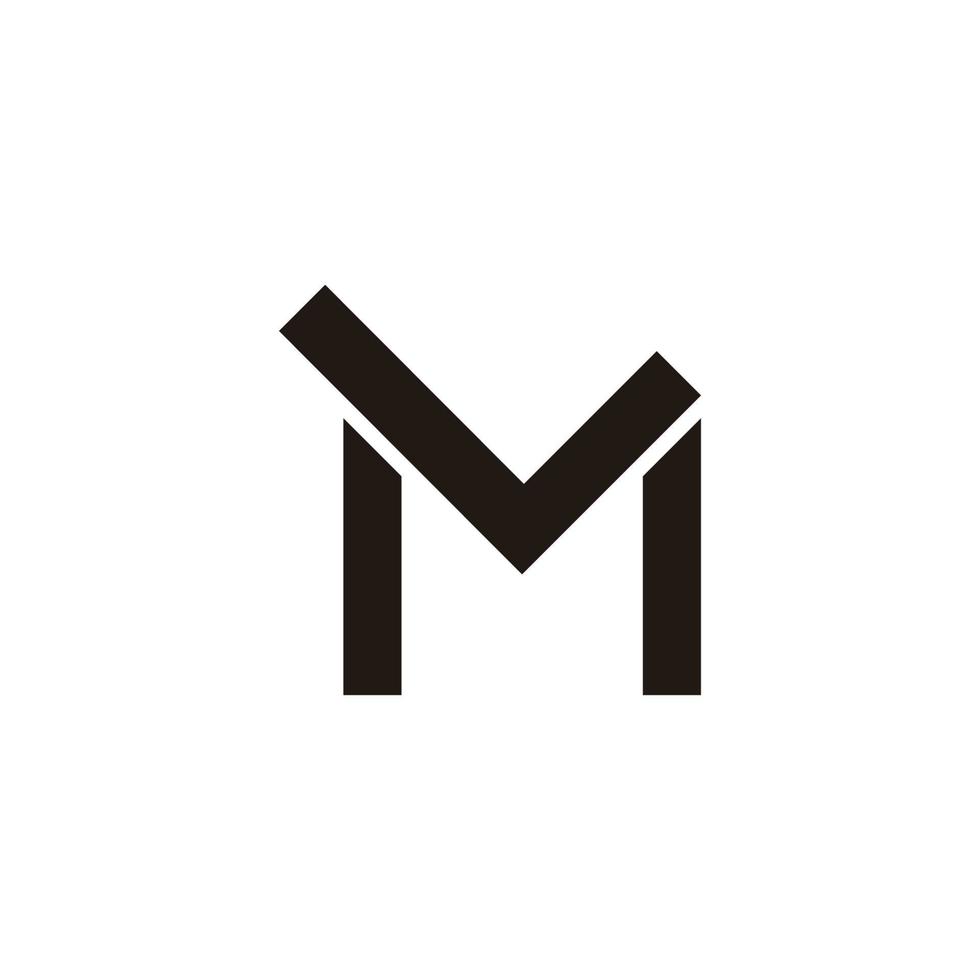 letters ml simple linked line geometric logo vector