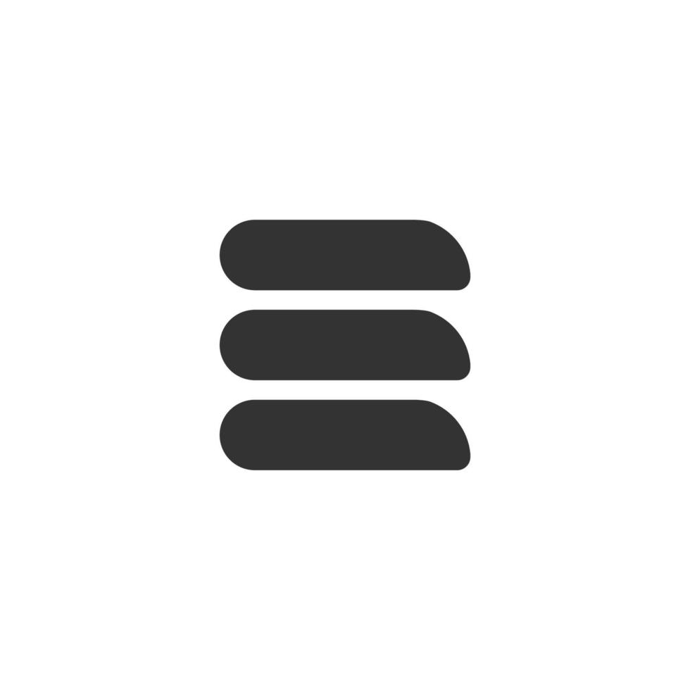letter e abstract stripes simple logo vector