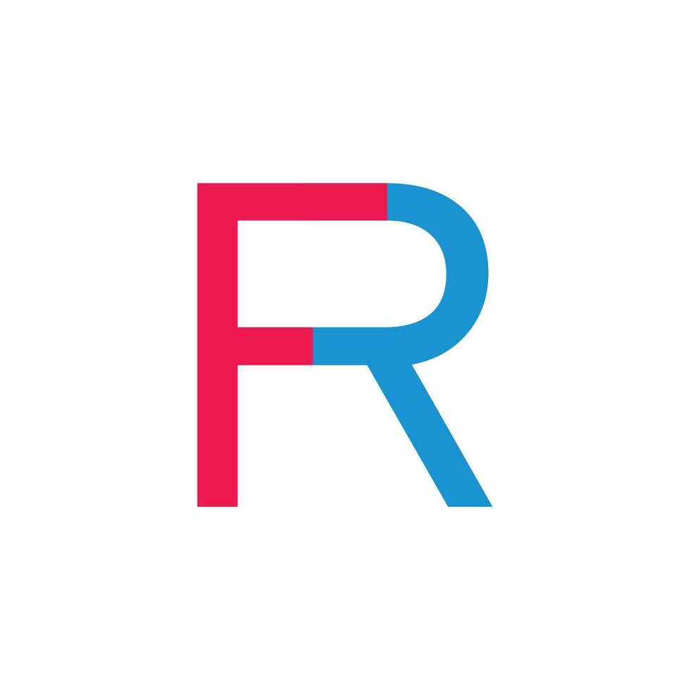 letter fr linked colorful geometric logo vector