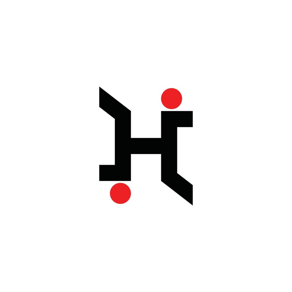 letra hj vector de logotipo vinculado geométrico simple