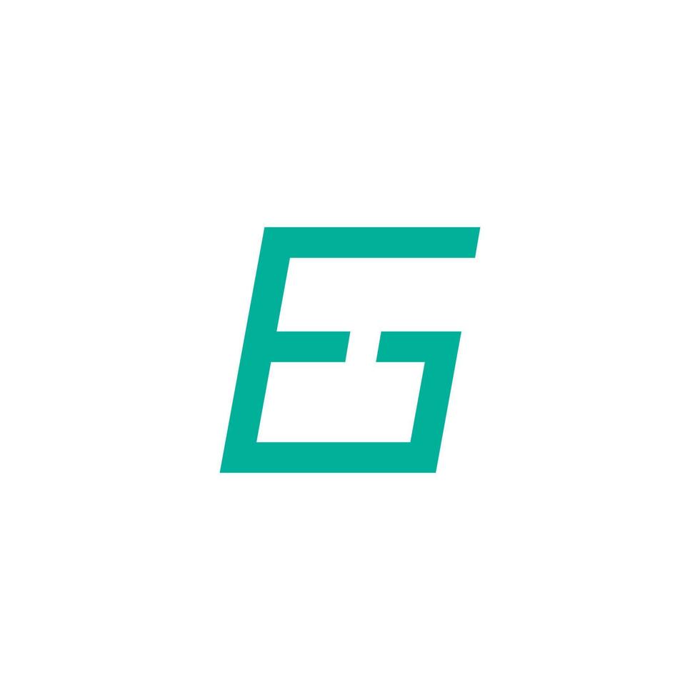 abstract letter fg simple geometric line square logo vector