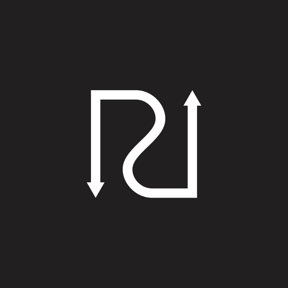 letter rd curve geometric arrow logo vector