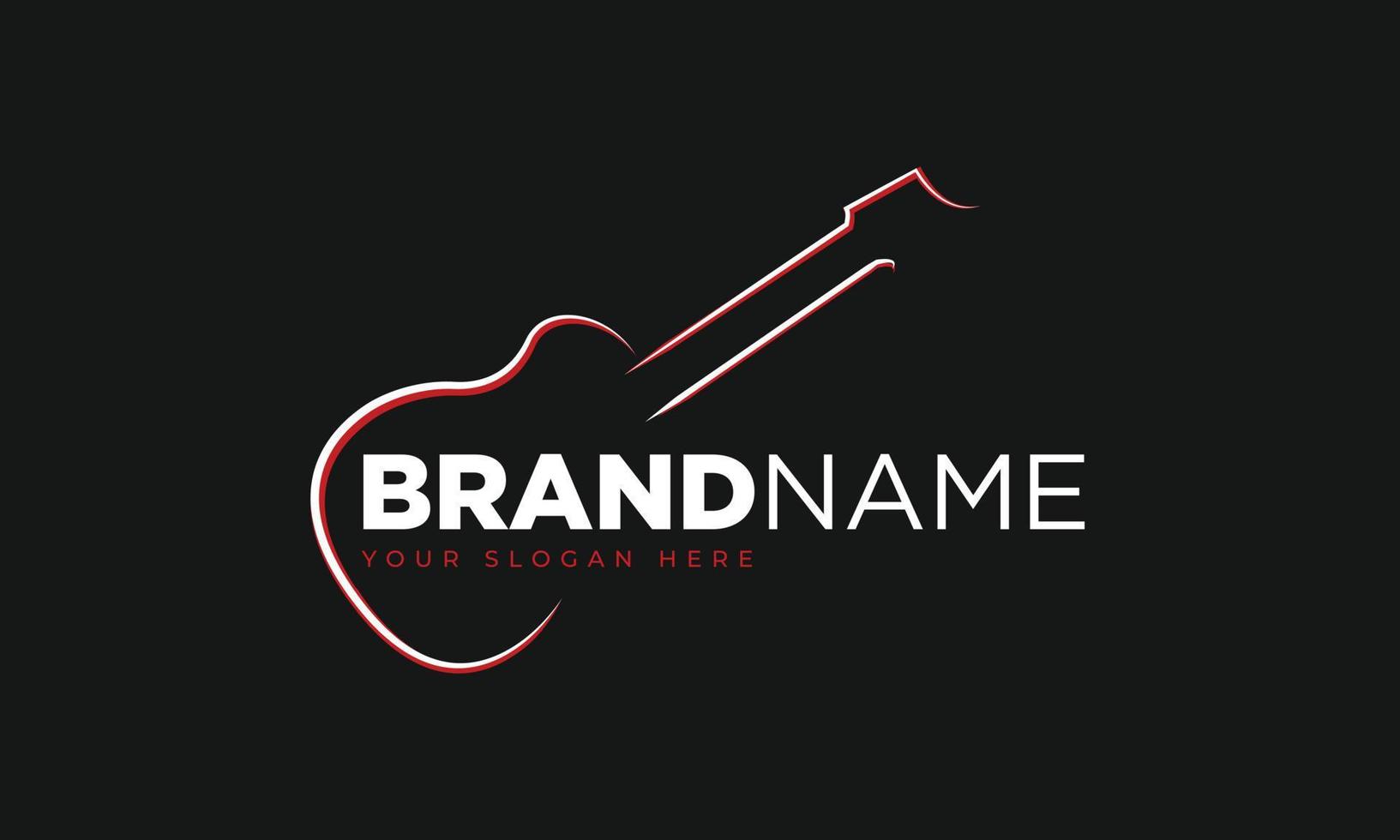 guitar logo. musician logo ideas. inspiration logo design vector