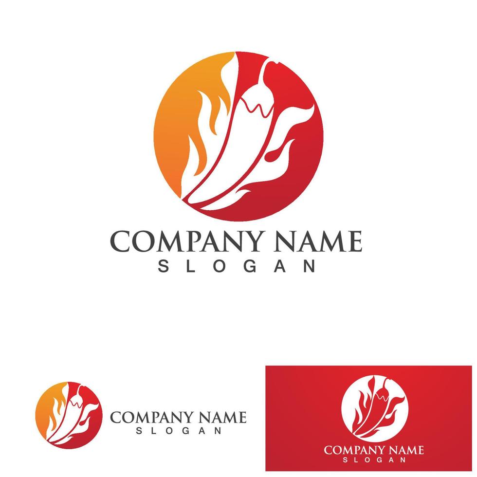 Chili pepper logo vector icon illustration design template