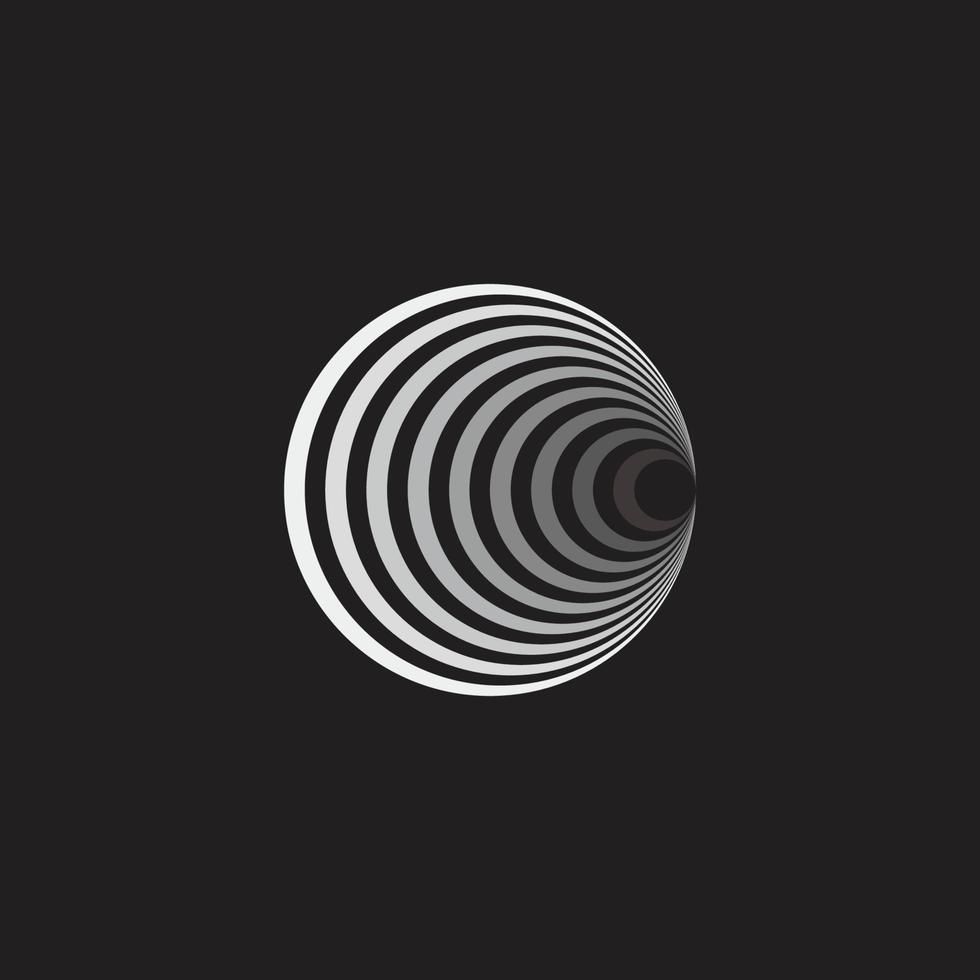 3d stripes hole tunnels gradient design symbol logo vector