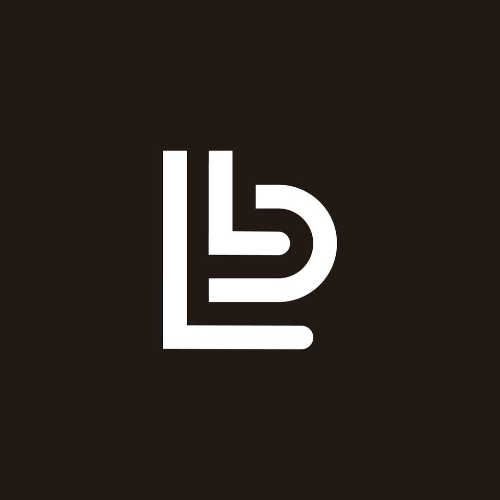 abstract letter lb stripe linked geometric line symbol logo vector