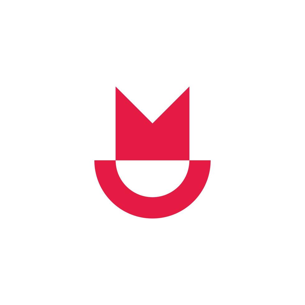 letter mu simple geometric smile logo vector