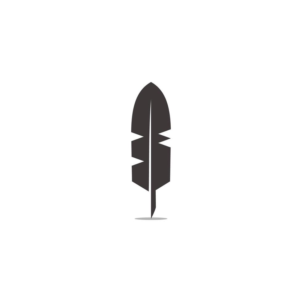 feather simple geometric shadow symbol vector