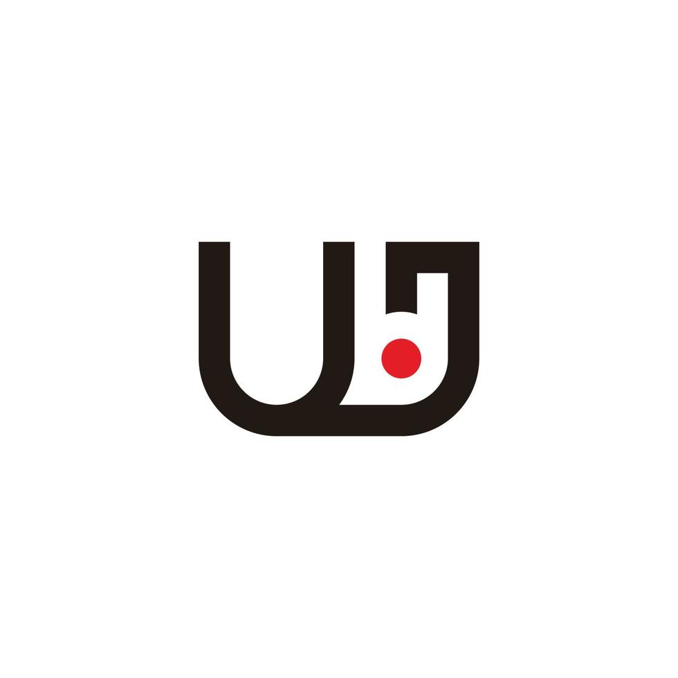 letters uj simple geometric line logo vector