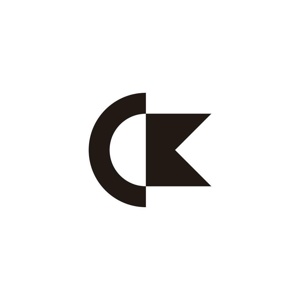 letter ck simple linked geometric logo vector