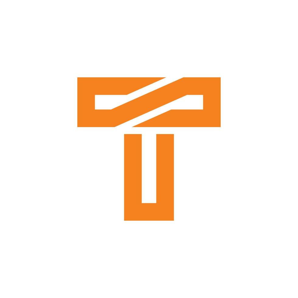 letter t simple geometric line logo vector