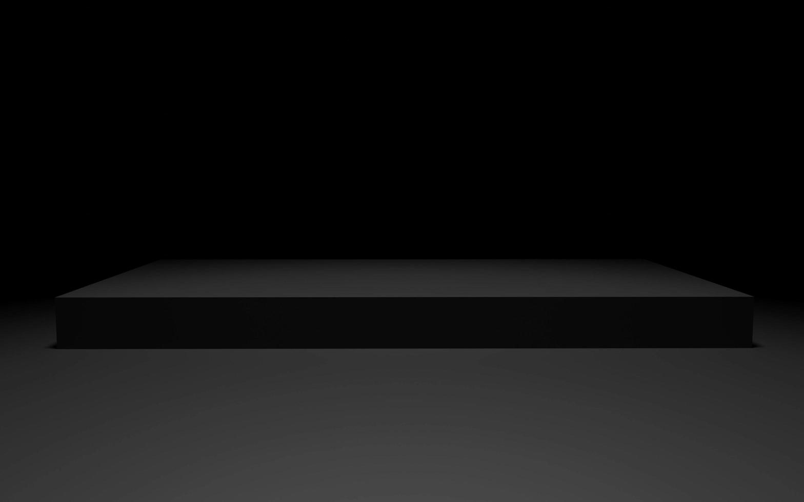 Black display pedestal with soft lighting. 3d rendering photo
