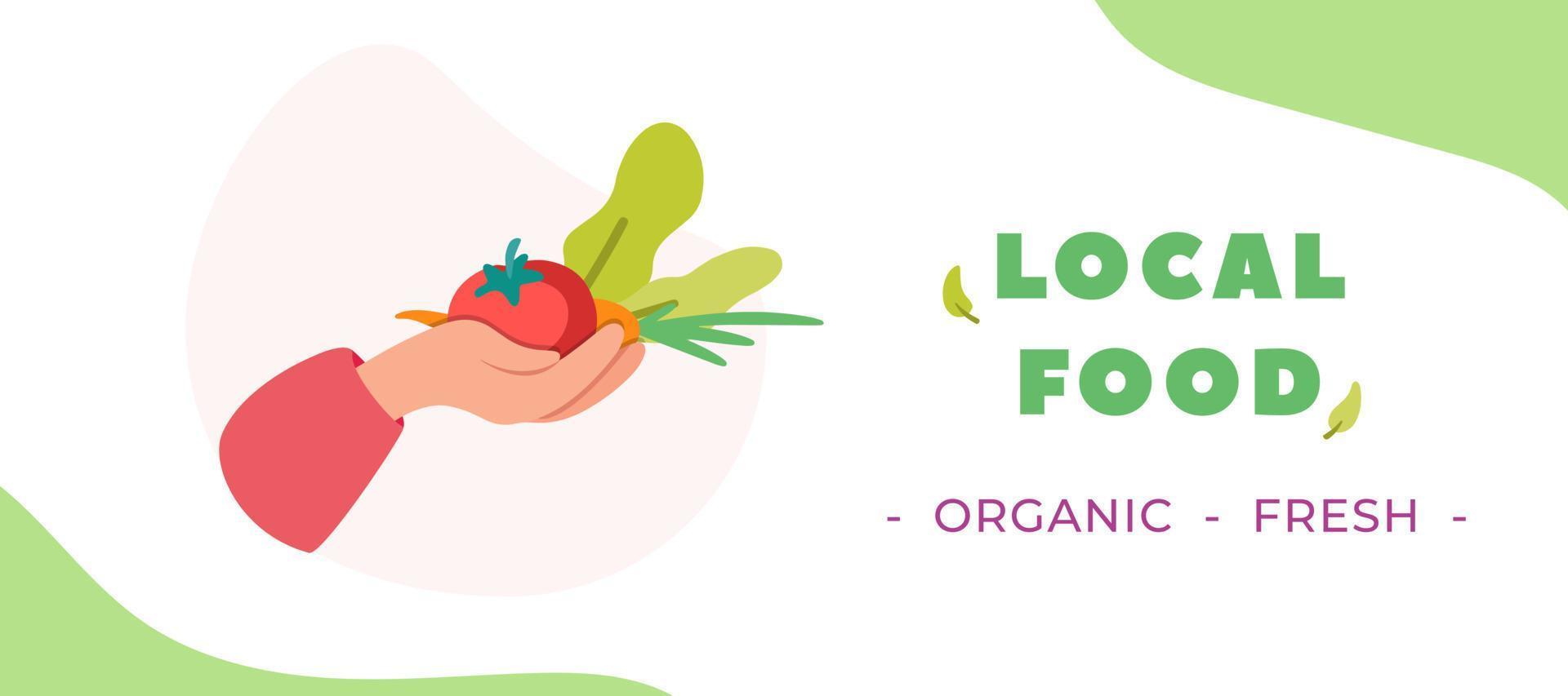 Eat Local food vector poster design