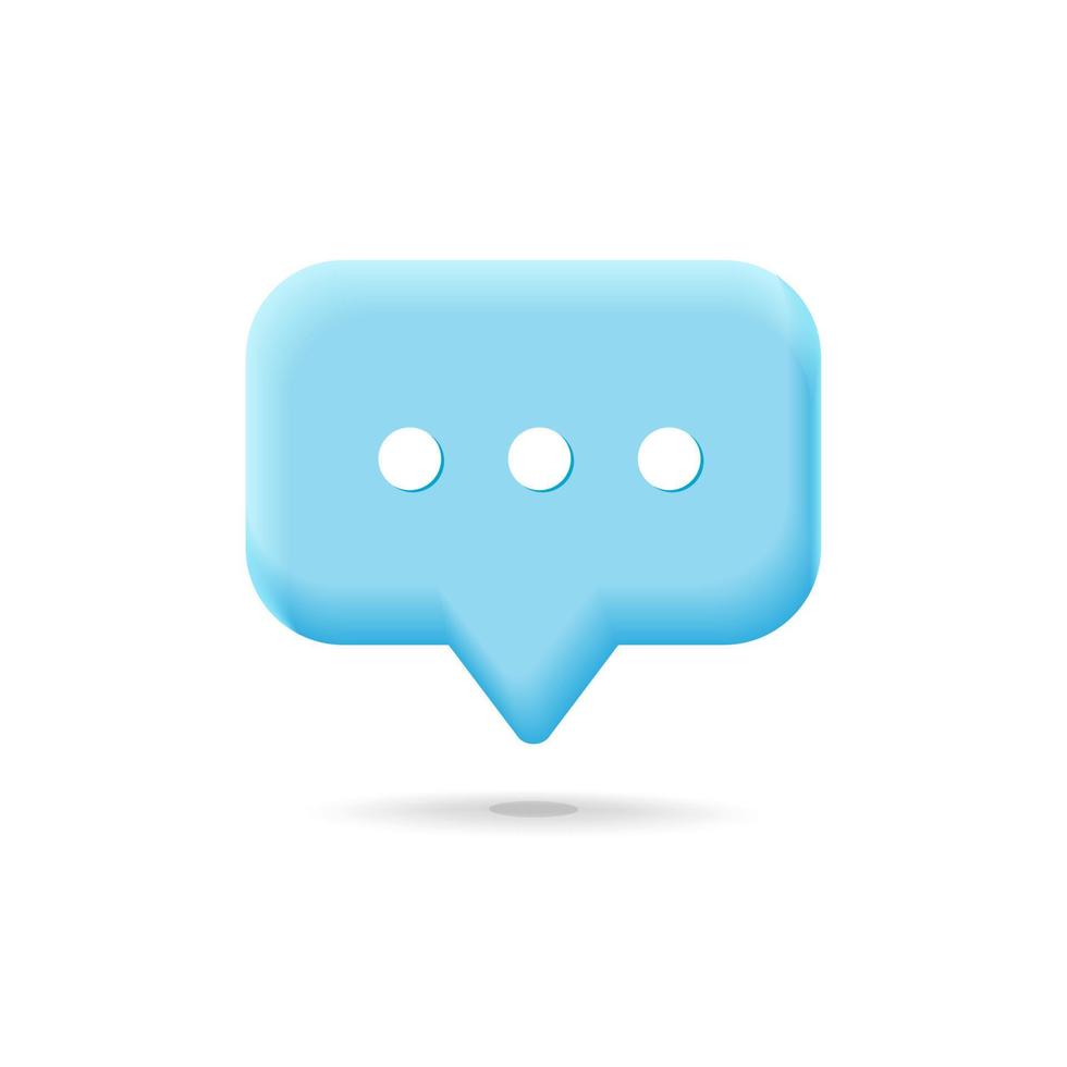 Vector 3d blue chat bubble notification icon design