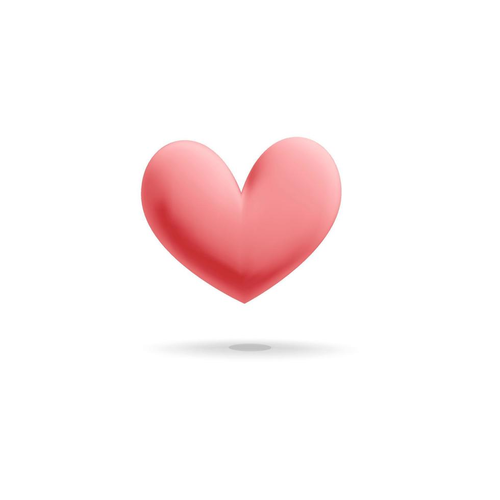 Vector 3d render red heart icon design