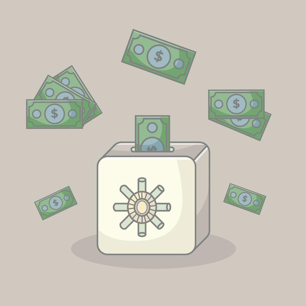 save money on the safe box illustration vector art design