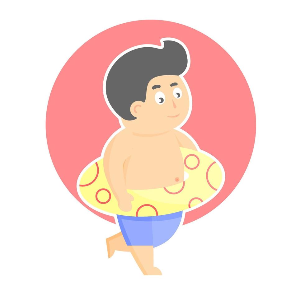 Boy with float illustration vector design