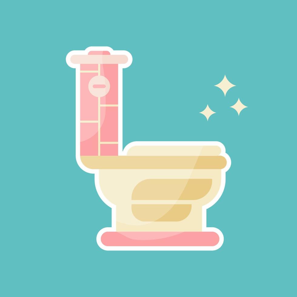 Toilet illustration sticker vector design