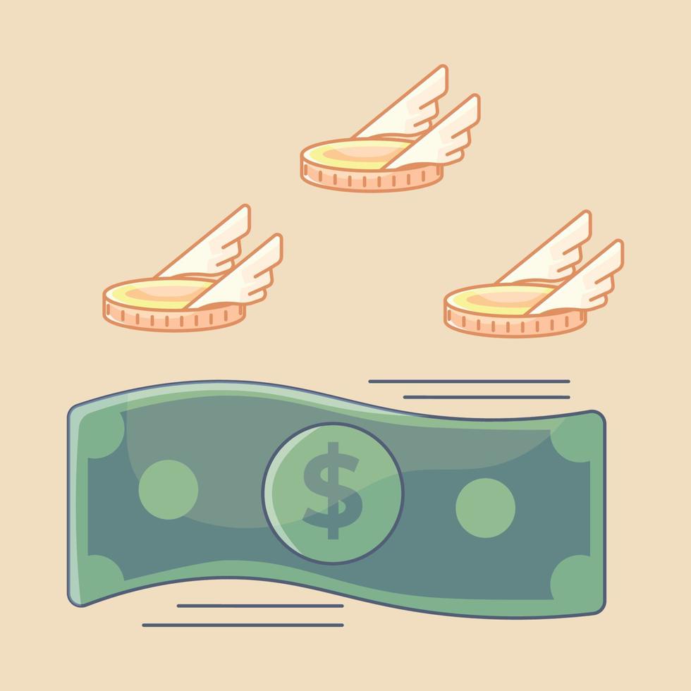 Flying money illustration vector art design