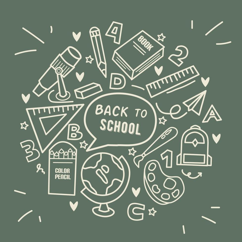 Back to school tool line art vector