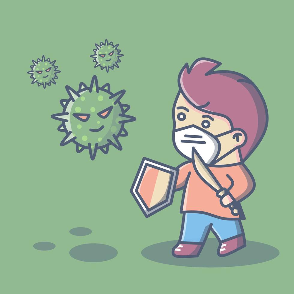 lucha contra la ilustración del virus vector
