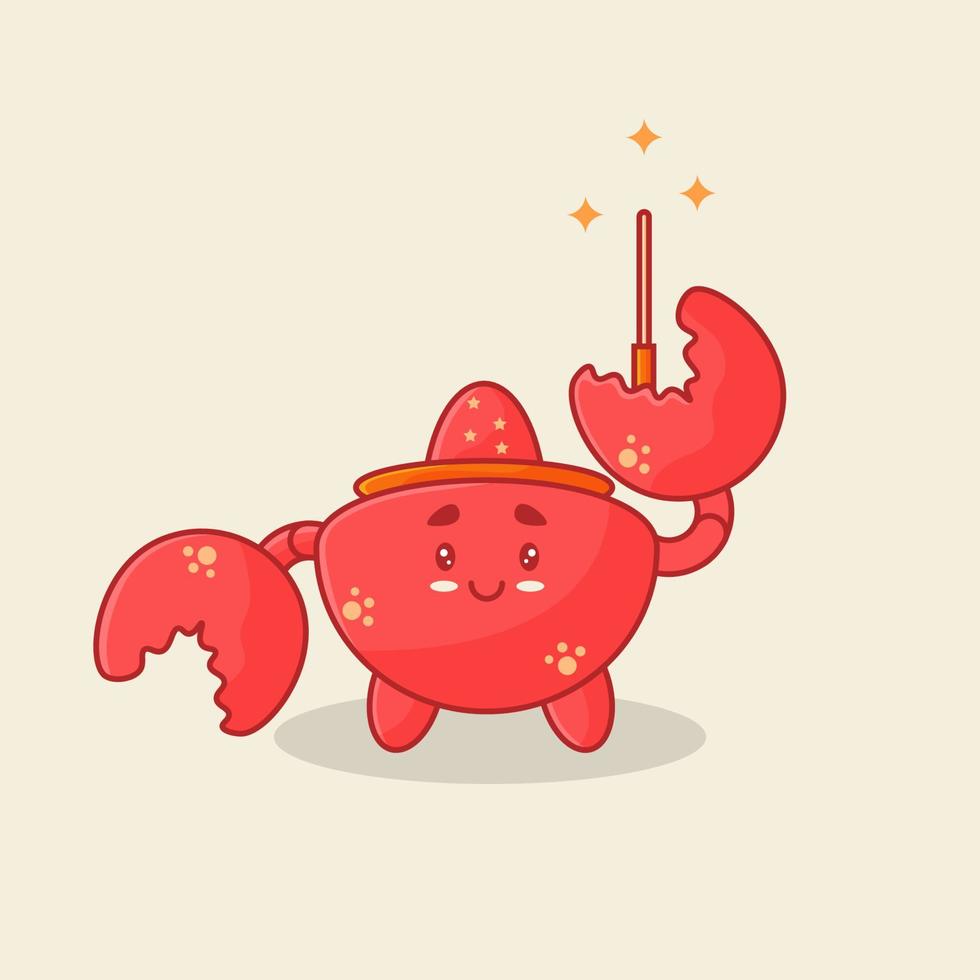 Cute Crab of Magician Character vector