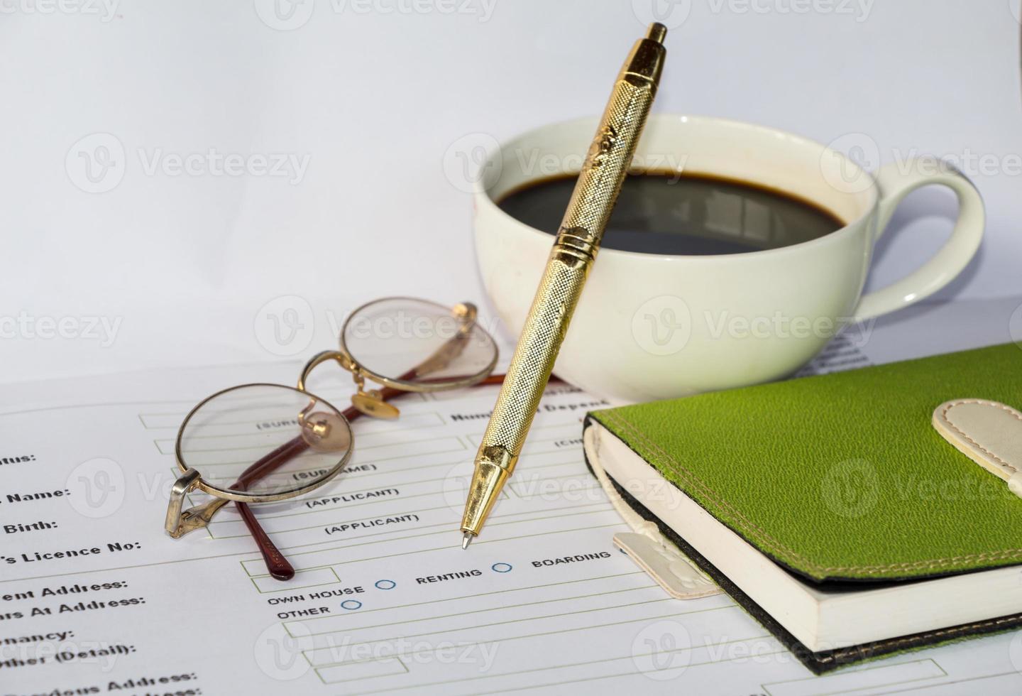 Work form with pen photo