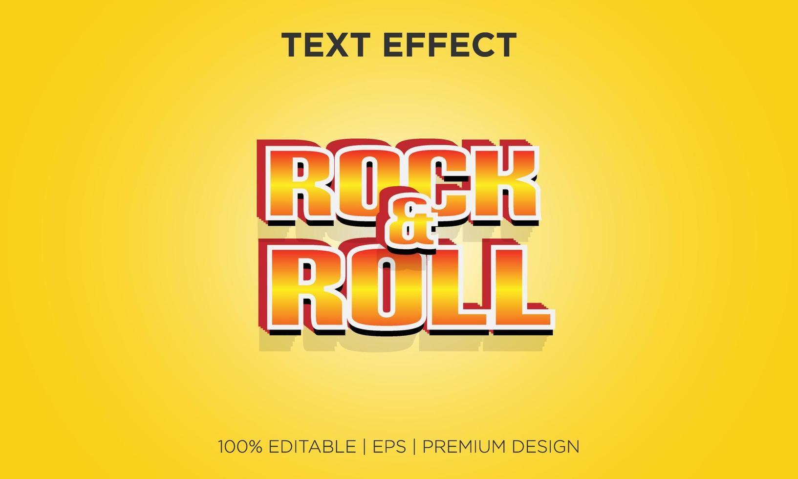 efecto de texto estilo editable rock and roll vector