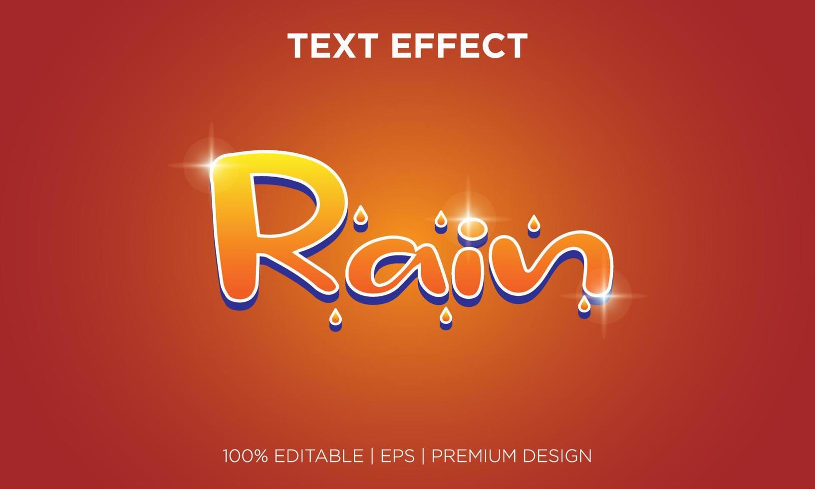 text effect editable style rain vector