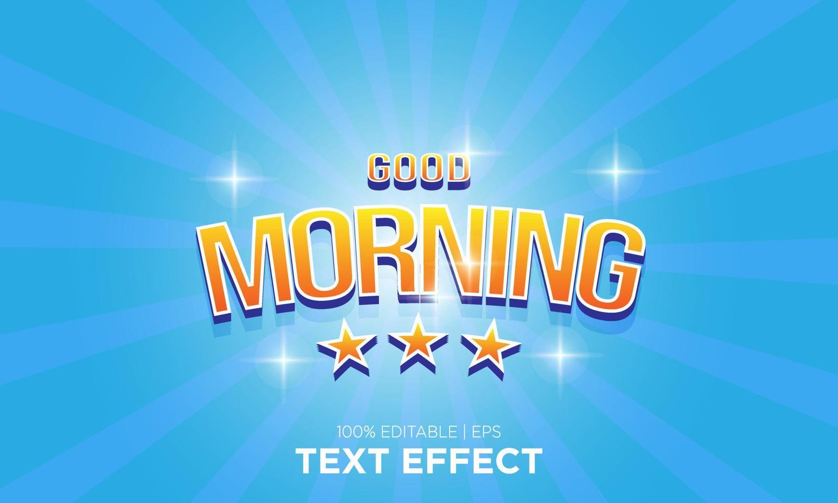 estilo de efecto de texto editable buenos días vector