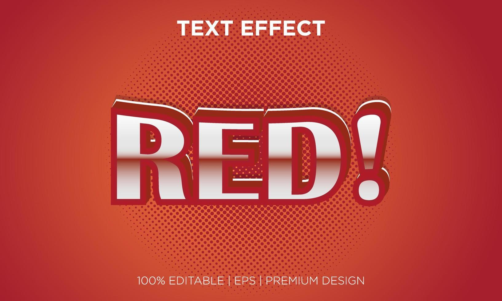 vector template text effect editable style red