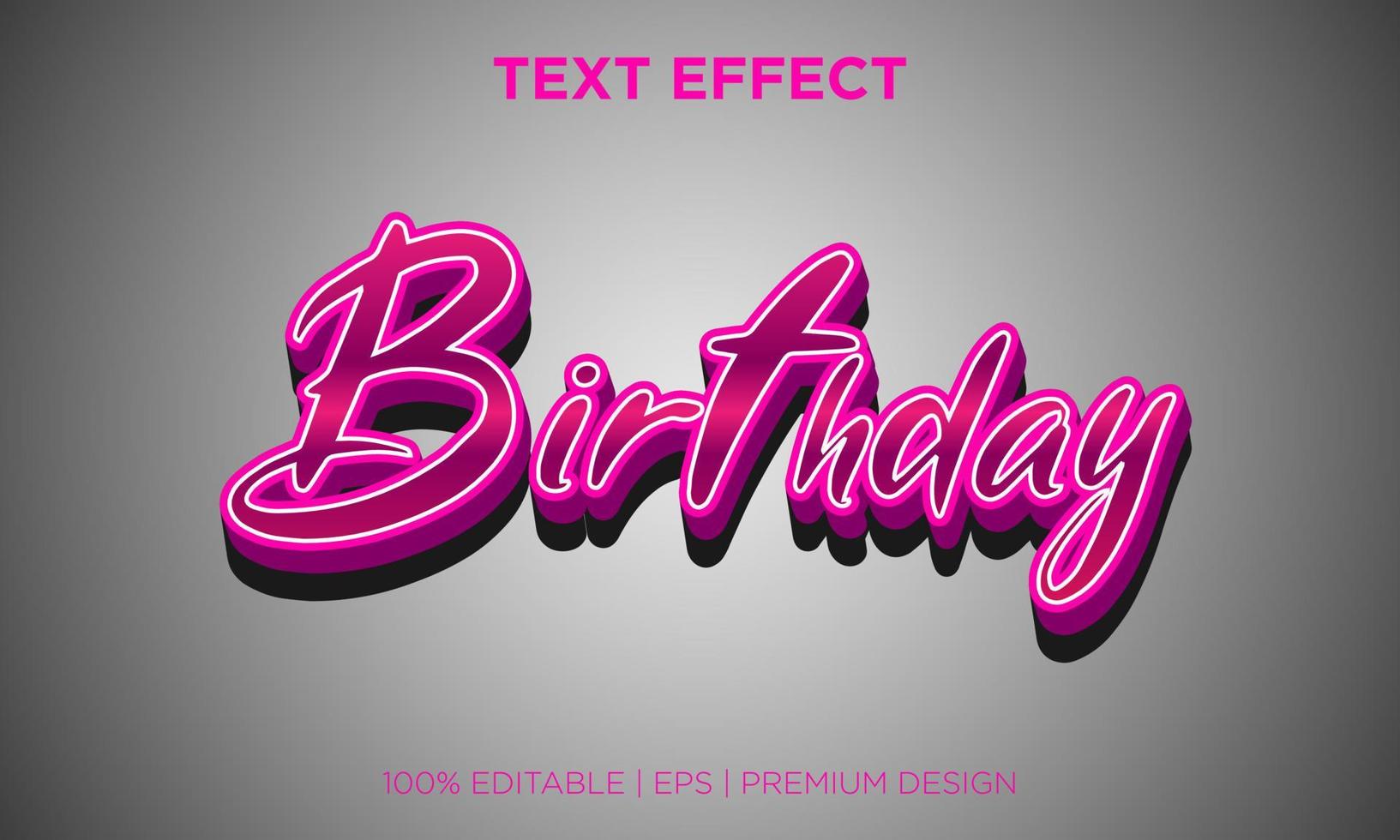 text effect editable style birthday for party vector