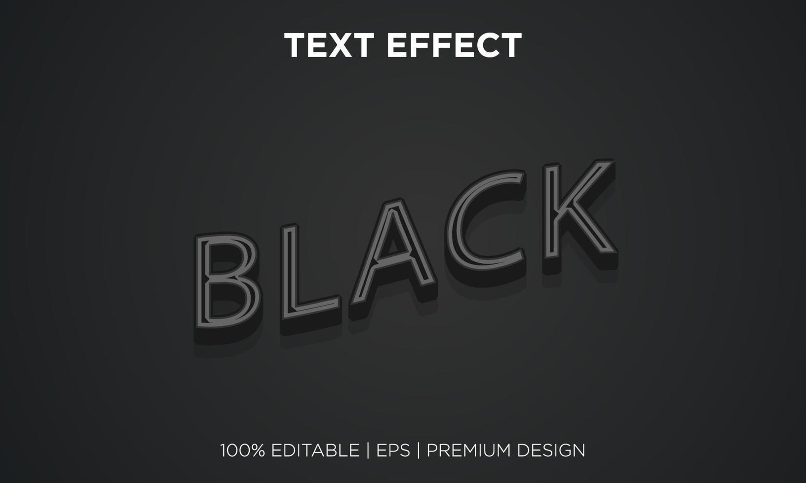 text effect editable background style color black vector