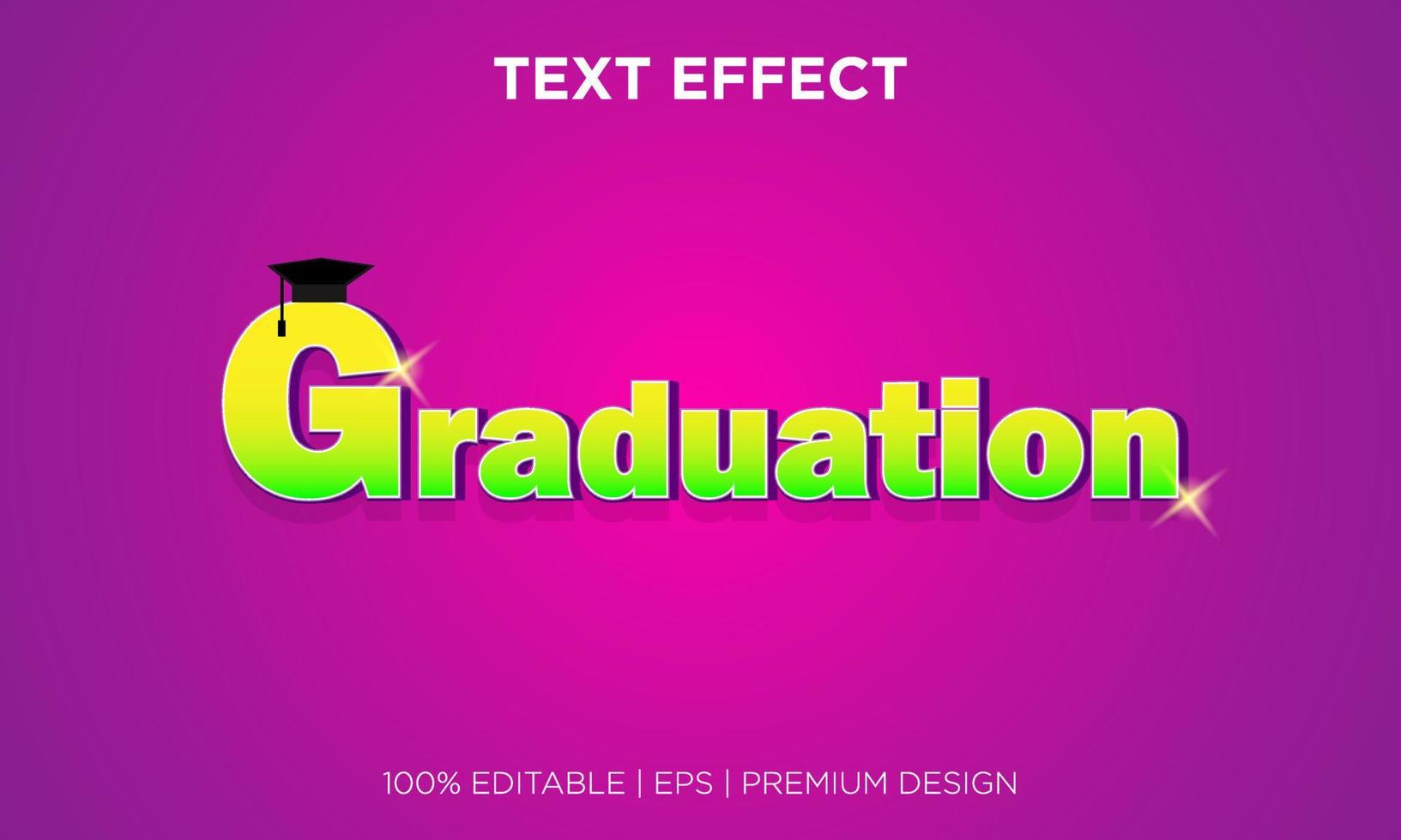 graduación de estilo editable de efecto de texto vector