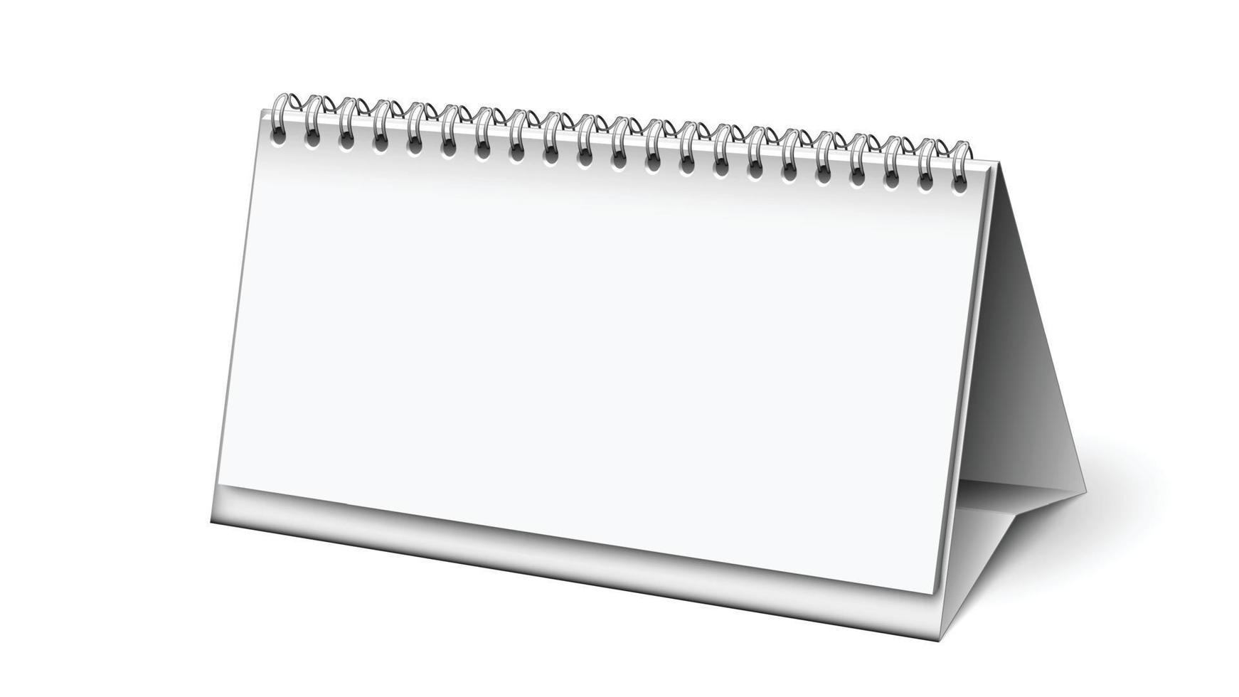 accesorio de administrador de calendario en blanco para vector de plan