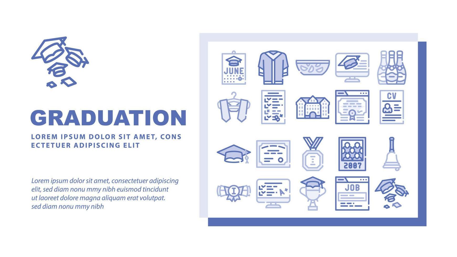 Graduation Education Landing Header Vector