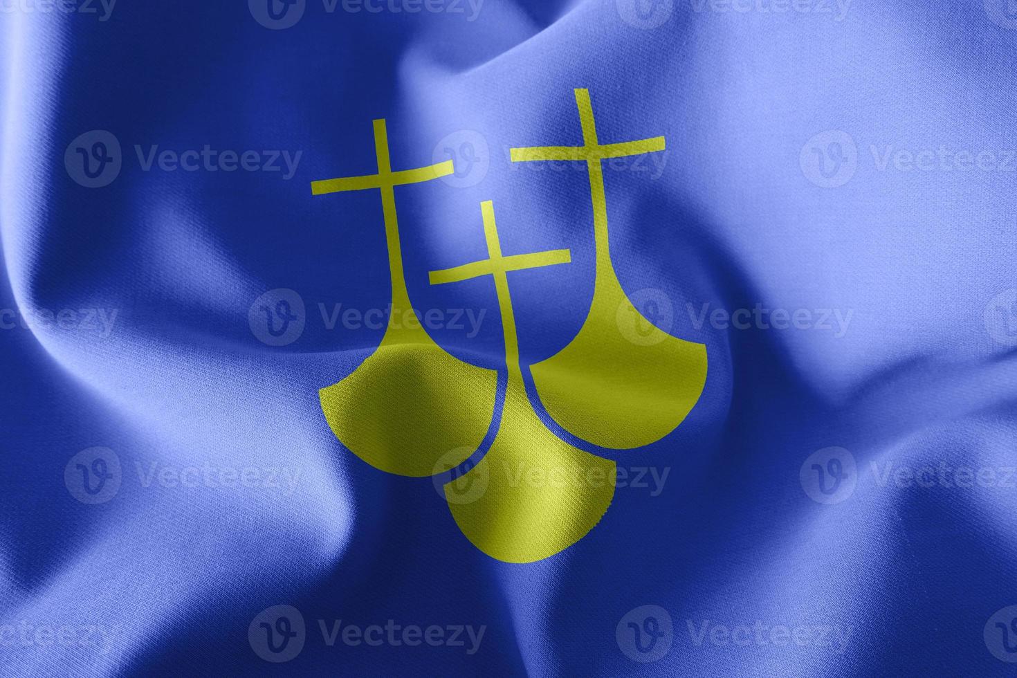 3D illustration flag of More og Romsdal is a region of Norway. photo