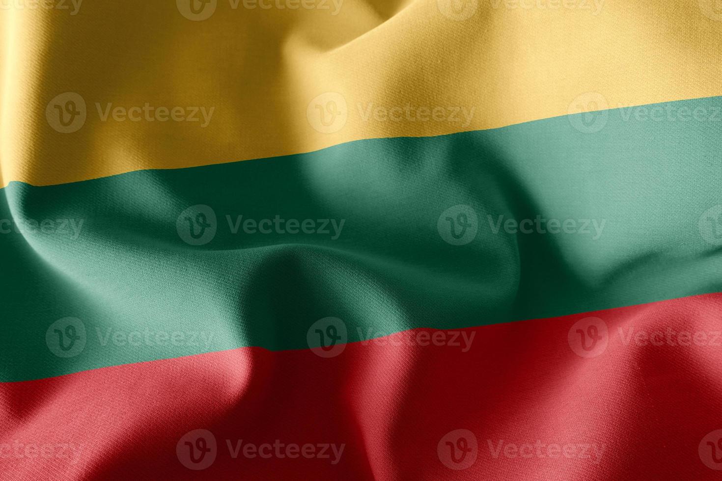 3D rendering illustration flag of Lithuania. Waving on the wind photo