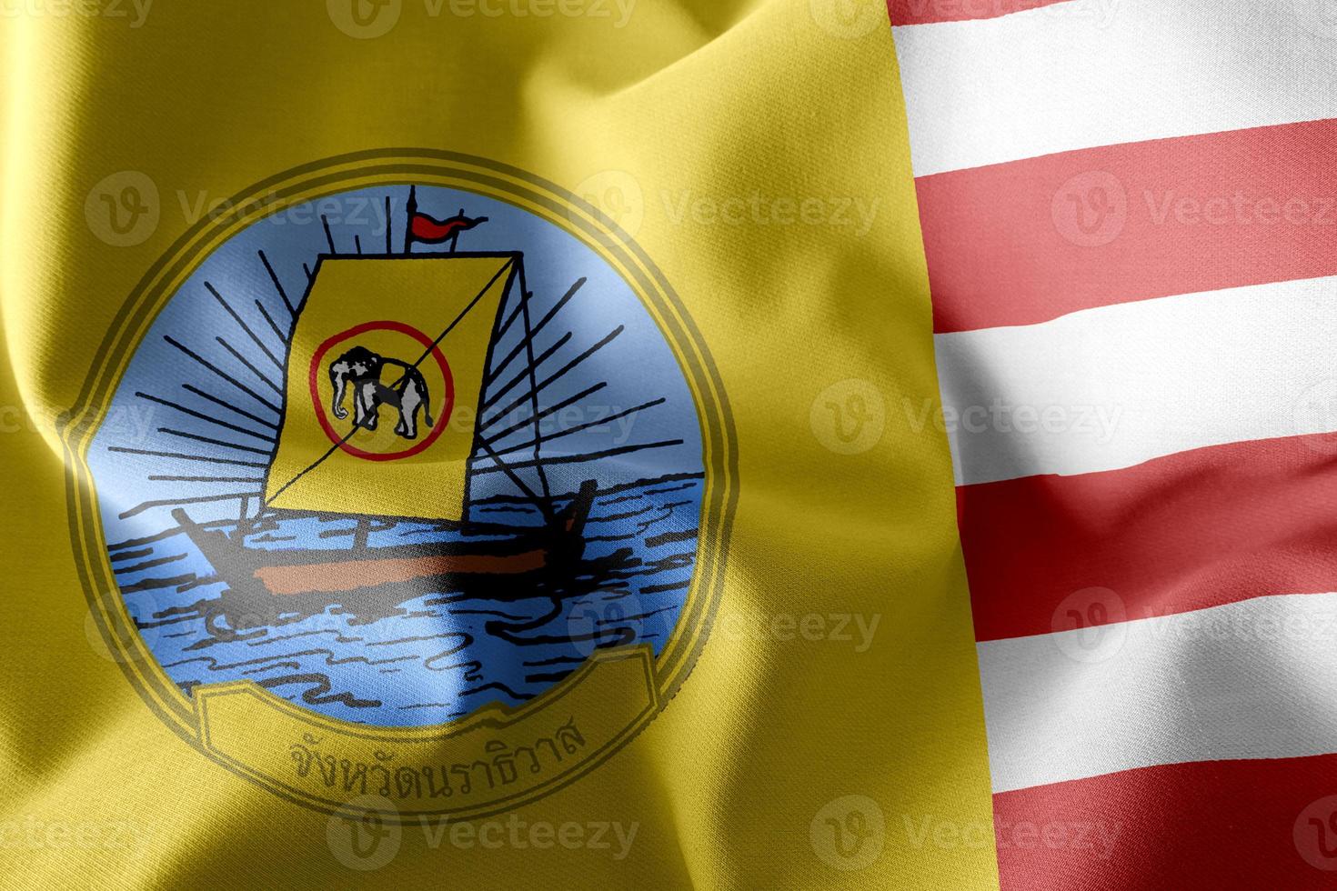 3d ilustración bandera de narathiwat es una provincia de tailandia. Washington foto