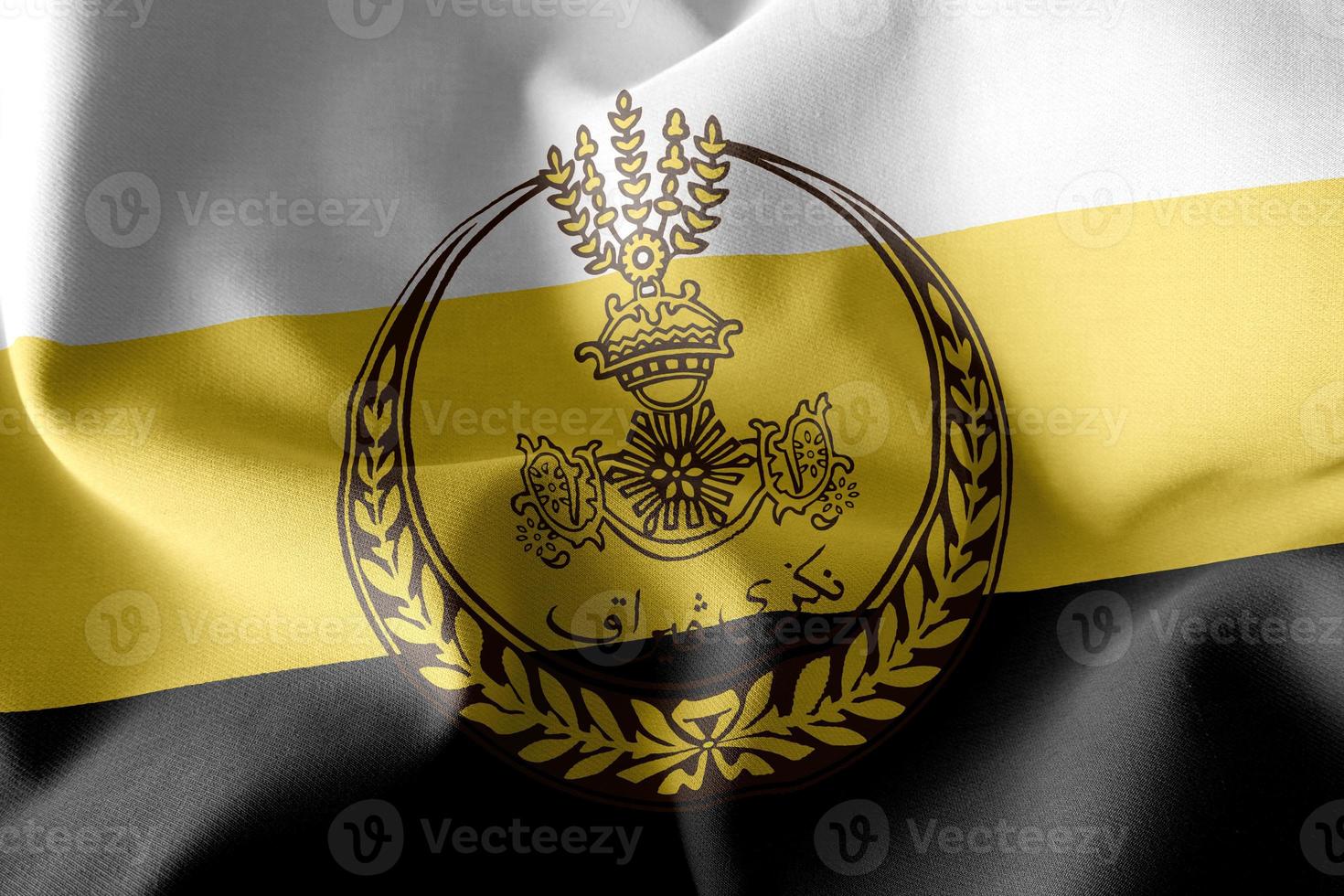 3D illustration flag of Perak is a state of Malaysia photo