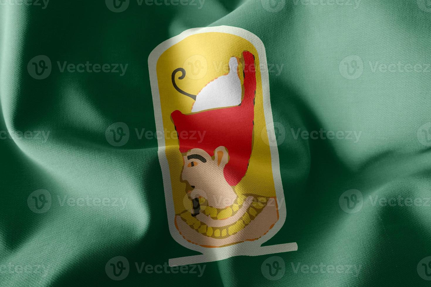 3D illustration flag of Sohag is a region of Egypt. photo