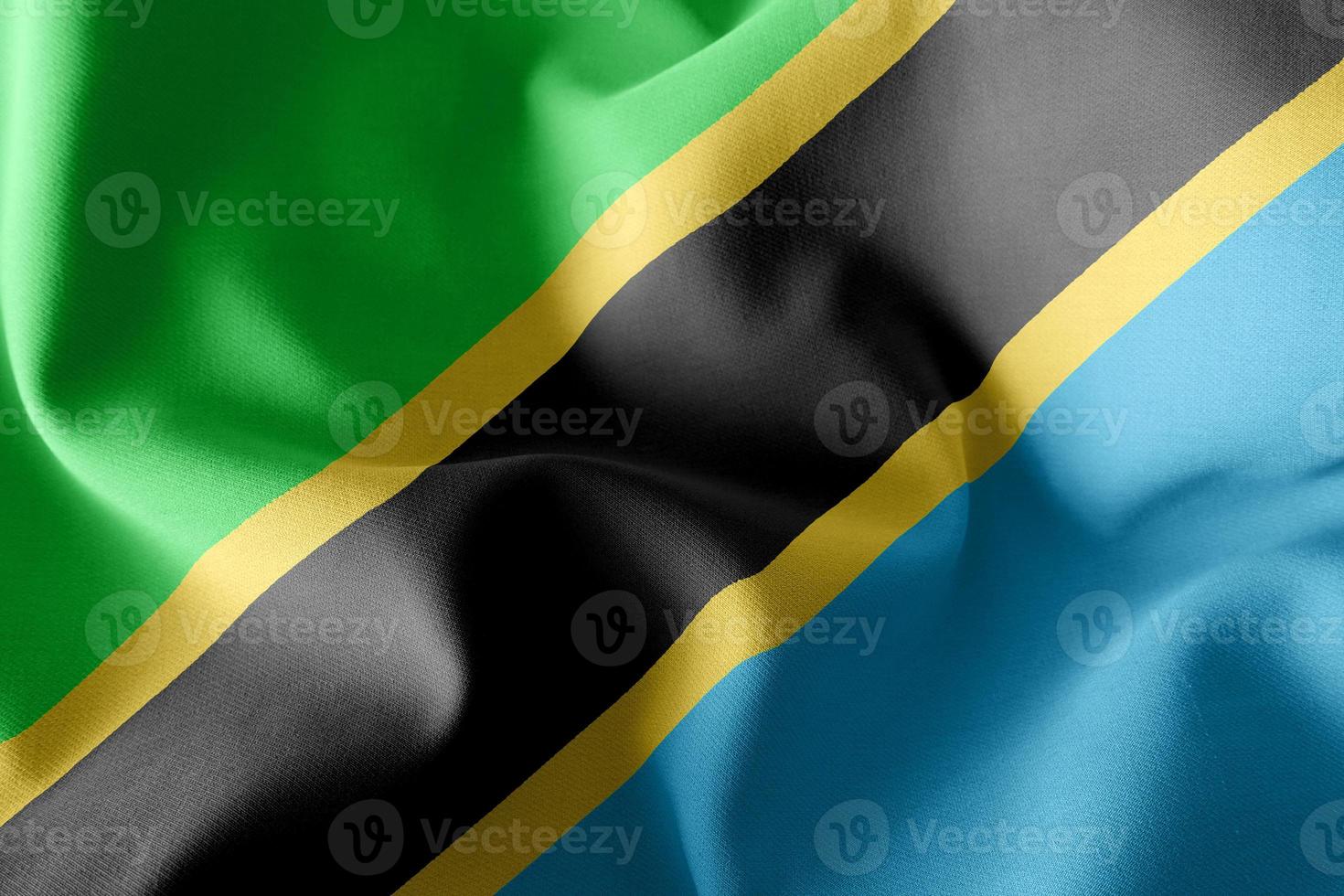 3D rendering illustration flag of Tanzania. Waving on the wind f photo