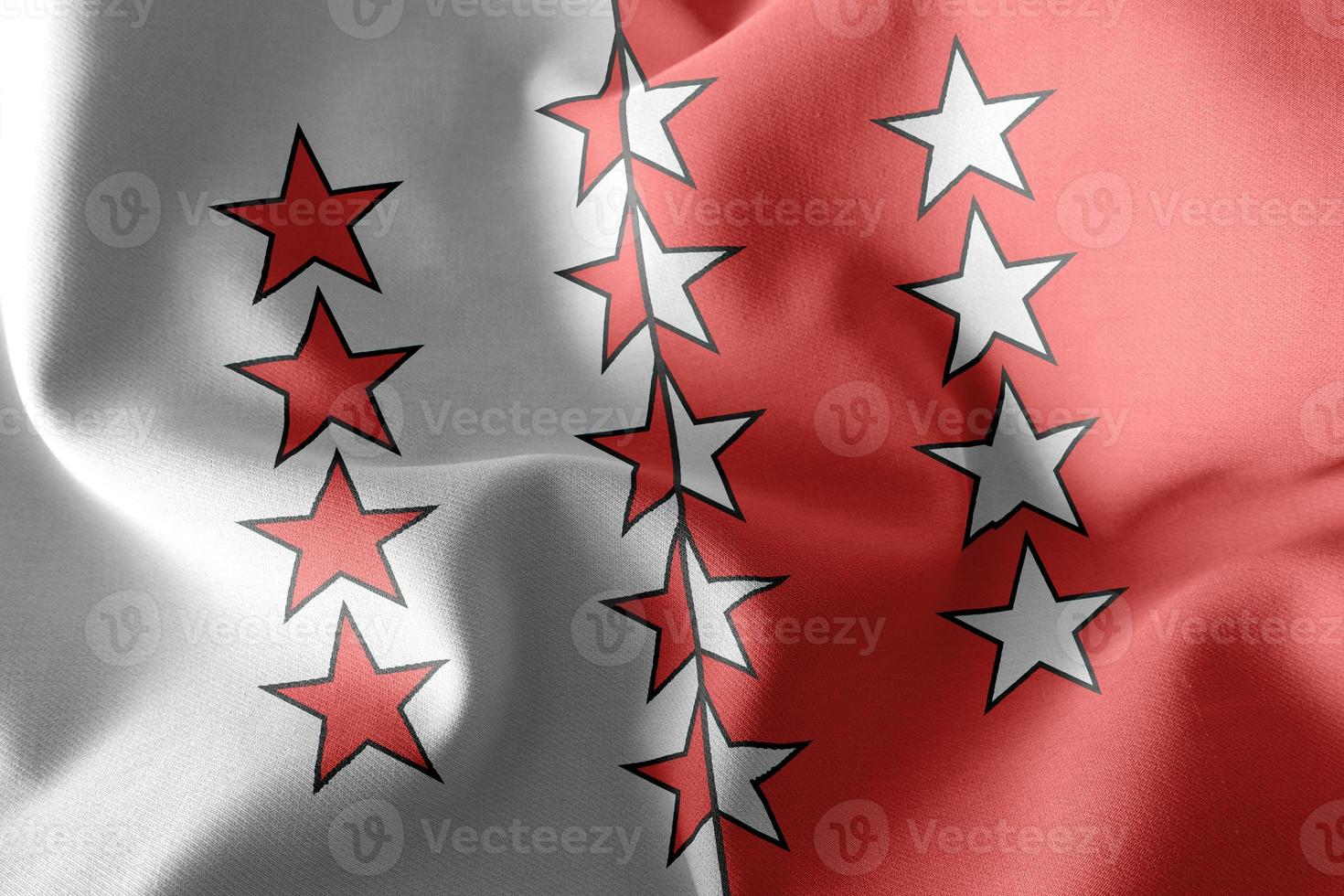 3D illustration flag of Valais is a region of Switzerland. photo