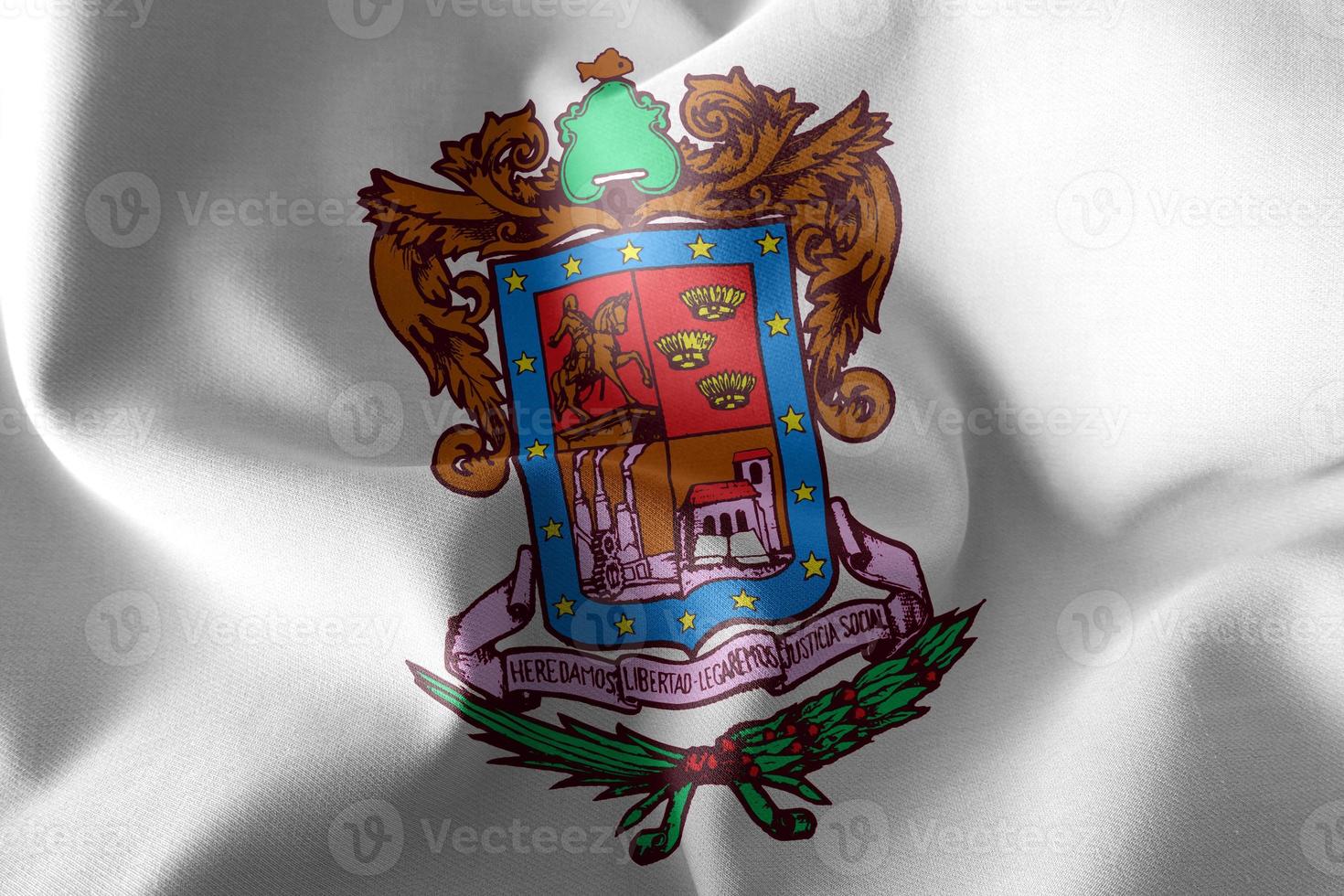3d ilustración bandera de michoacán es una región de méxico foto