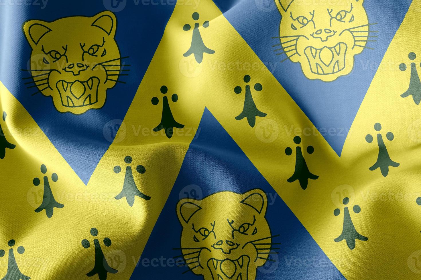 3D illustration flag of Shropshire is a county of England photo