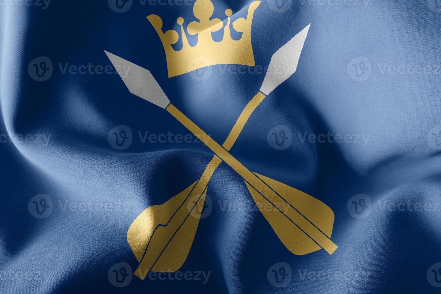 3d ilustración bandera de dalarna es una región de suecia foto