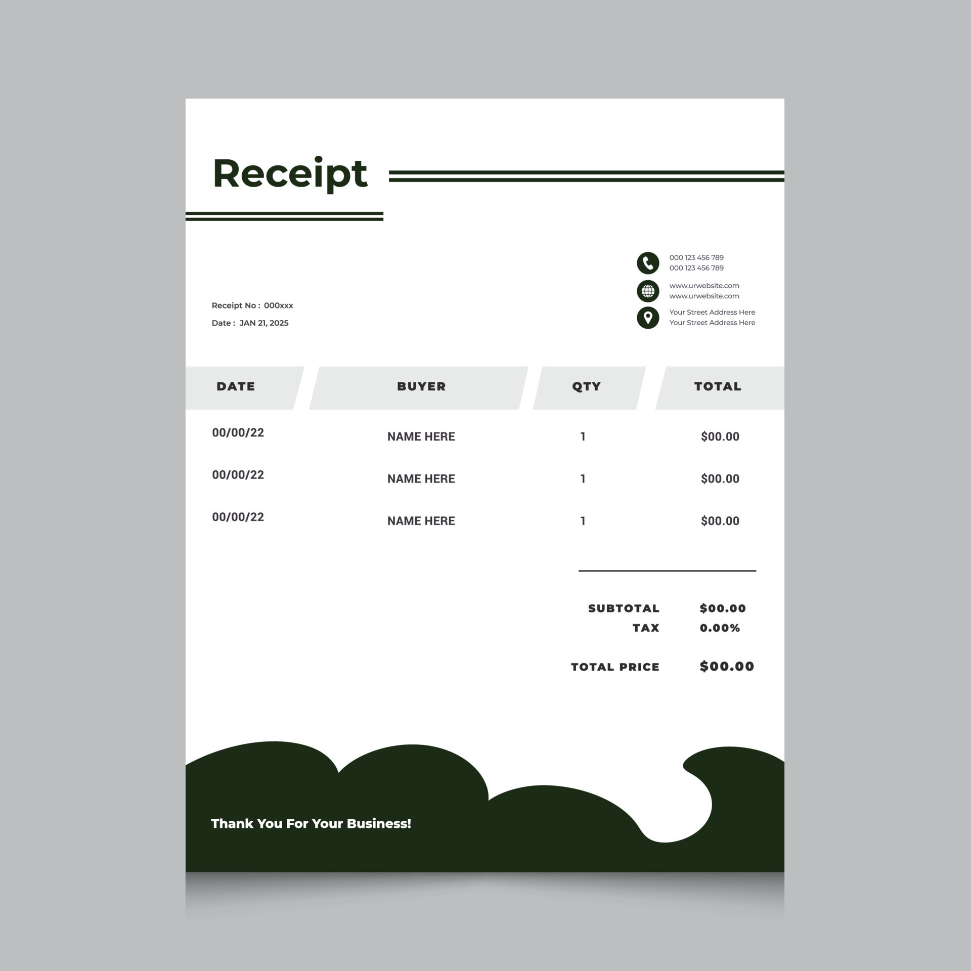 Creative corporate business invoice or receipt template. Business