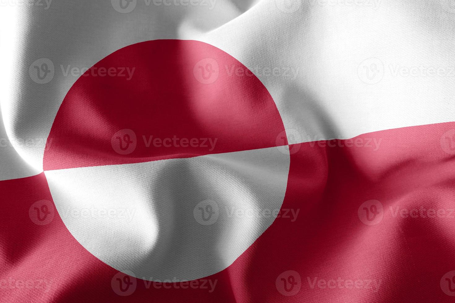 3D illustration flag of Greenland is a region of Denmark. photo